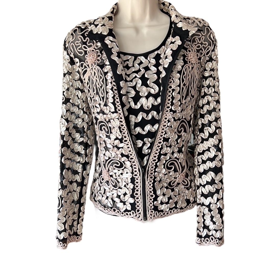 80s DAMEE Soutache Embroidered SET Jacket with Camisole Vintage